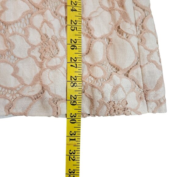 Free People Lace Mini Dress Beige XS Feminine Romantic Boho Chic Cottage core - Picture 7 of 14